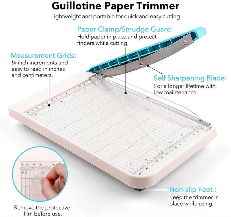 BAOFALI 9 Inch Guillotine Paper Trimmer with Grid Inches and Centimeters Cut Length Guillotine Cutter for Paper Crafts Photos Cardstock, Cardboard, Vinyl, Crafts,Scrapbooking Office - Image 3